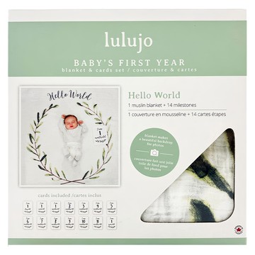 lulujo 多功能成長包巾卡片組  哈囉  哈囉 白色  1組