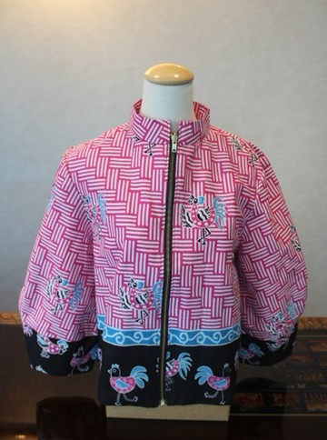 【INBATIC】YURA FURING - BATIK OUTER 知性泡泡袖短外套 - PINK