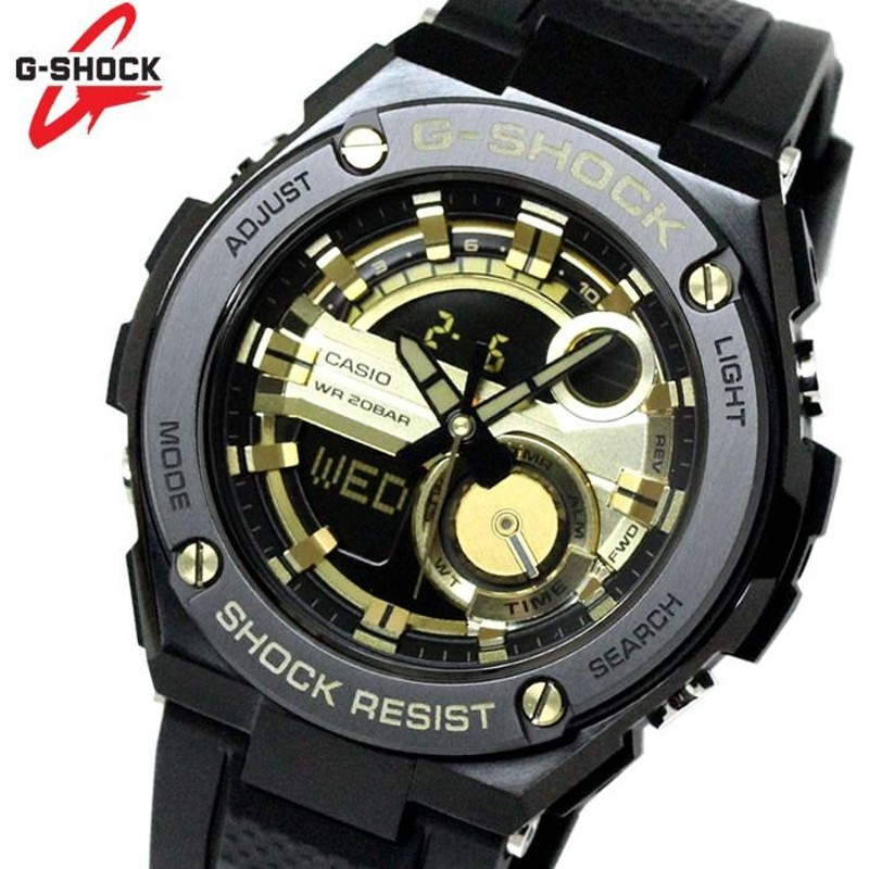 カシオ CASIO Gショック G-SHOCK Gスチール G-STEEL 海外モデル アナデジ メンズ 腕時計 ゴールド ブラック GST-210B- 1A9 | LINEショッピング