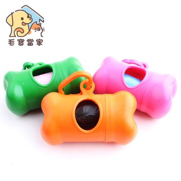 (毛寶當家)骨頭型撿便袋收納盒*4入 每入內附撿便袋一捲(15抽)