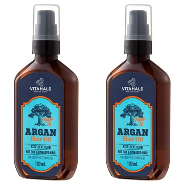 VITAHALO 摩洛哥堅果護髮精油 適用於乾燥和受損髮質 提供光澤  100ml  2瓶