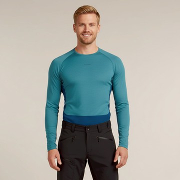 【紐西蘭icebreaker】男 ZoneKnit™ 網眼透氣圓領長袖上衣-200