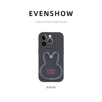 EVENSHOW設計師新款液態硅膠超火兔子手機殼帶支架適用于iPhone14promax15plus13蘋果小眾高級