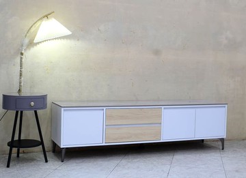 【歐風別館】諾曼六尺白色岩板電視櫃【基隆至台中免運費】