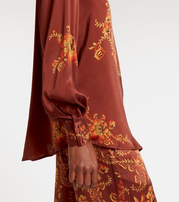 Alémais Seraphina printed silk satin shirt