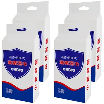 小麥購物 迷你酒精濕巾 S386 237g 75%酒精 獨立包裝  8包  4袋