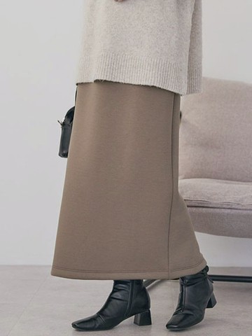 柔軟舒適素面針織長裙(0H001055700) - AMERICAN HOLIC