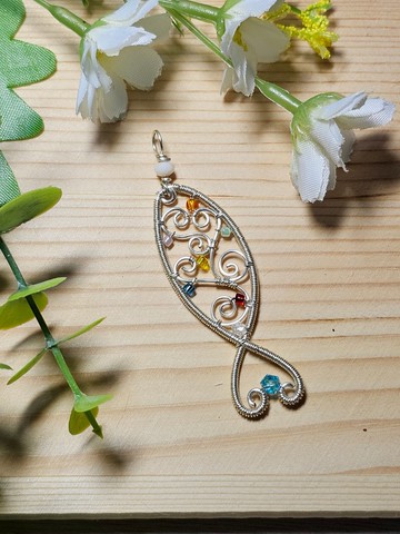 【葉綠𨥤手作】魚與海的深情 /金屬線編織/節日/禮物/飾品/項鍊/