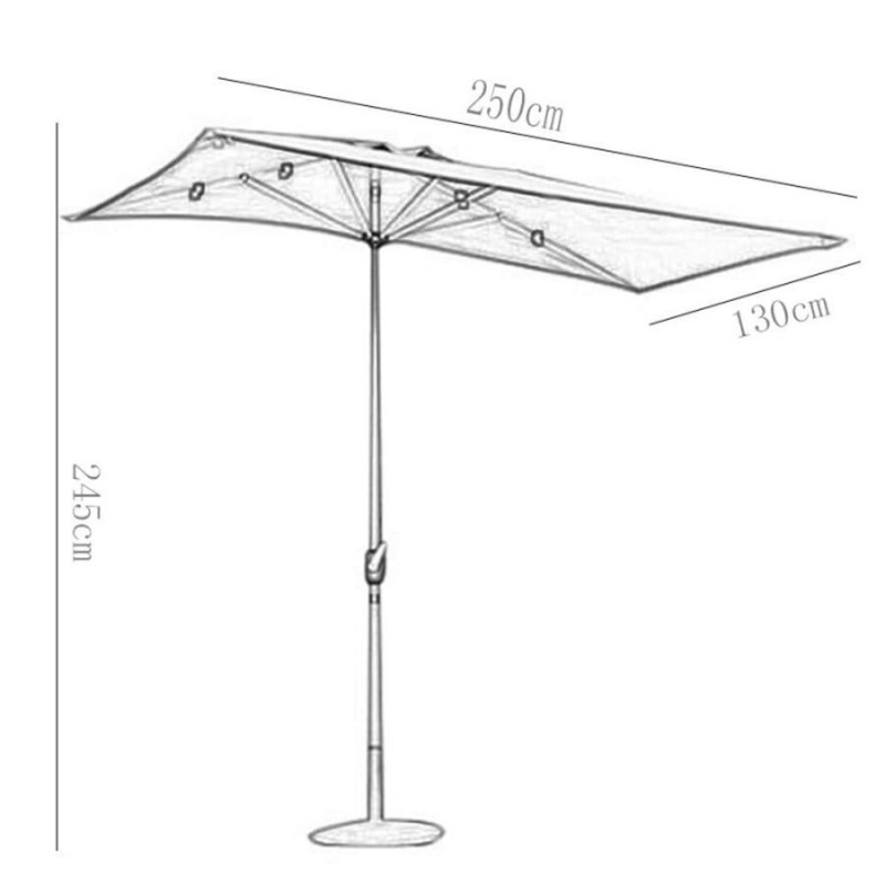 ガーデンパラソル屋外の長方形の半分、折り畳み式のパティオガーデンパラソル250 x130 cm庭/バルコニー/ キャノピーテント用クランク付きサンシェード傘 | LINEブランドカタログ