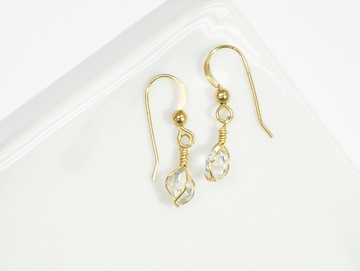 Edith & Jaz • 閃靈鑽手繞純銀耳環 - 金色