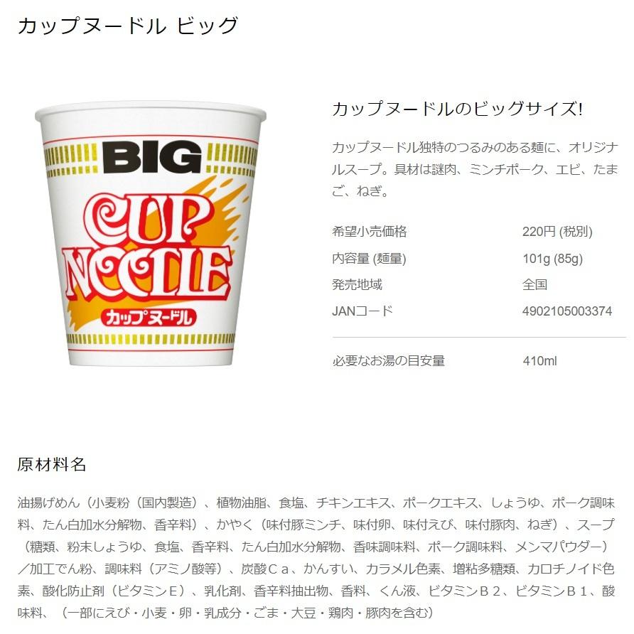 日清食品 カップヌードル BIG 4種類×各3個 計12個セット