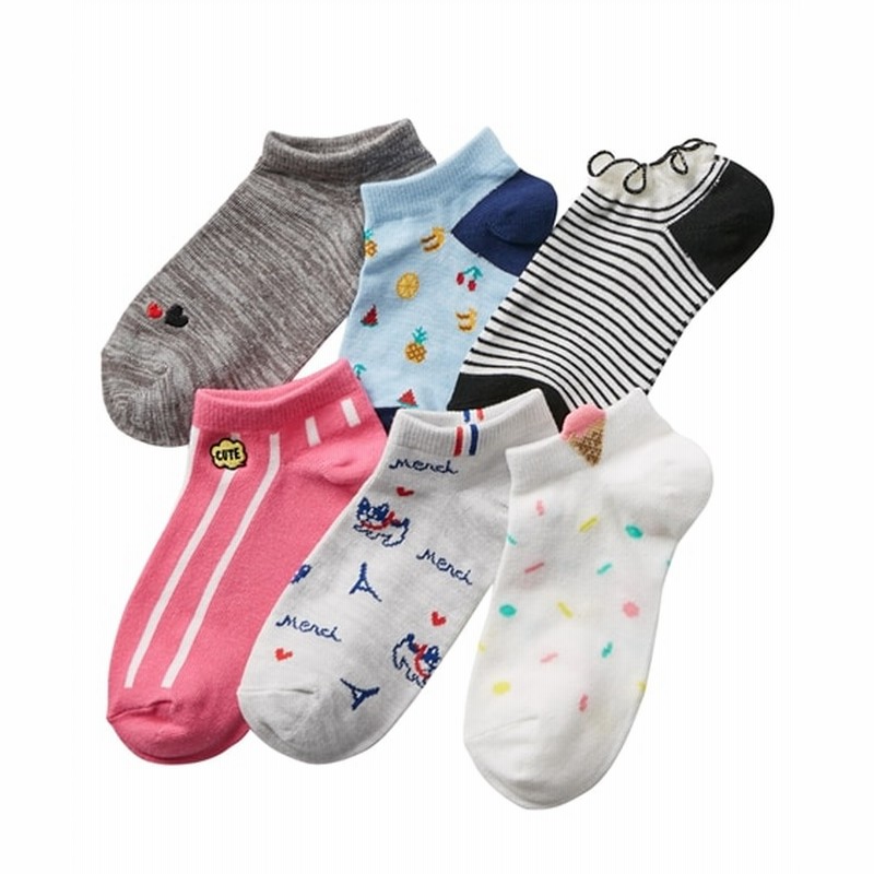 おまかせ 女の子ショートソックス6足組 19 21cm キッズ靴下 Kid S Socks 通販 Lineポイント最大1 0 Get Lineショッピング