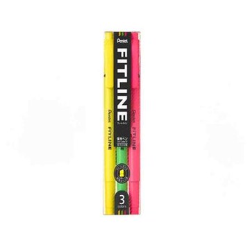 【Pentel 飛龍】FITLINE 雙頭螢光筆 3.5/0.9mm 三色套裝/盒 SLW11-3T