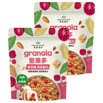 GRANOLA HOUSE 宴麥森林 堅果多 脆萃纖燕麥穀片 蔓越莓杏仁  250g  2包