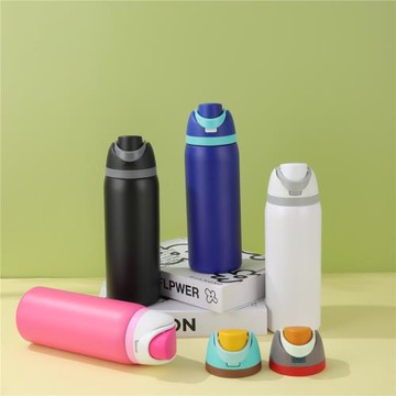 亞馬遜新款保溫杯水果杯男女車載戶外吸管杯雙飲杯大容量直飲杯