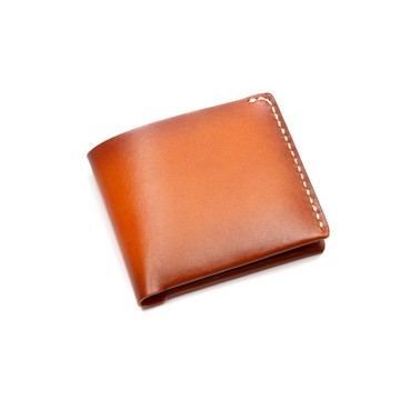 L短夾－６卡手縫植鞣真皮