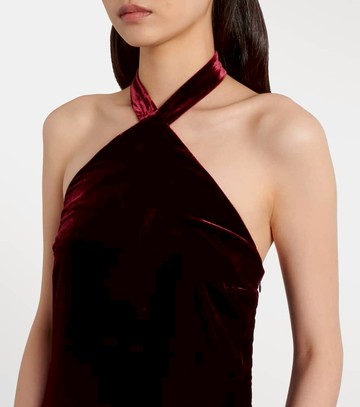 Taller Marmo Nina fringed velvet maxi dress