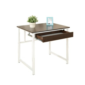 《DFhouse》亨利80公分附抽屜多功能工作桌-胡桃色