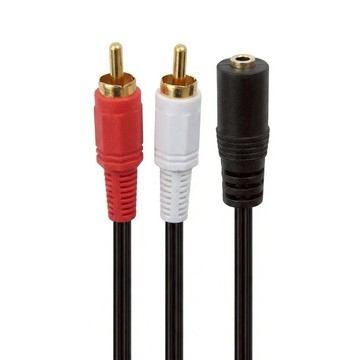 2RCA公轉3.5mm母音源線RCA梅花頭轉AUX轉接延長線 40cm  35-2RC  1條