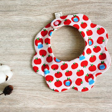 iiidolmama 蘋果與富士山 圍兜兜 口水巾 雙面兜