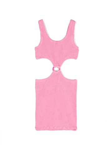 MC2 Saint Barth Kids - ring-detail crinkled swimsuit - kids - Polyamide/Spandex/Elastane - 12 - Pink