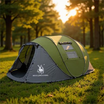 徽羚羊戶外5-8人雙層防雨防嗮自動速開野營帳篷野趣