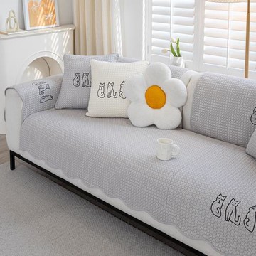 2024卡通沙發墊四季通用純棉坐墊簡約全棉防滑沙發巾蓋布墊子批發