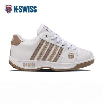 K-SWISS 經典運動鞋 EADALL 休閒 女鞋 白奶茶米杏色 91353-192-M