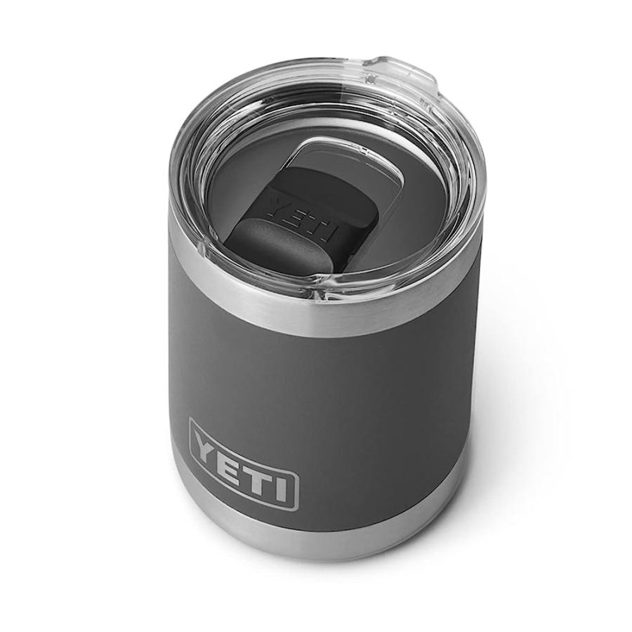 YETI RAMBLER 10 OZ LOWBALL, VACUUM INSULATED, STAINLESS STEEL WITH MAGSLIDER LID, CHARCOAL