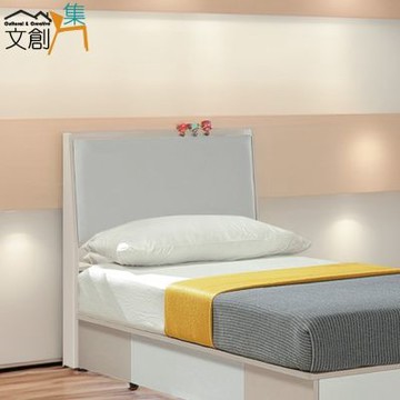 文創集 亞若3.5尺單人耐磨皮床頭箱(不床底＋不含床墊)-106x17x106cm免組