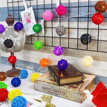 創意燈飾 彩色籐球燈串 插座款 長度3M 可客製化選色 LED氣氛燈