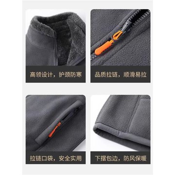 稻草人雙面穿抓絨衣秋冬款加絨加厚衛衣男士搖粒絨開衫外套上衣女