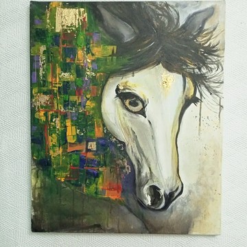 一馬當先金箔畫氣勢與突破的當代藝術收藏畫作