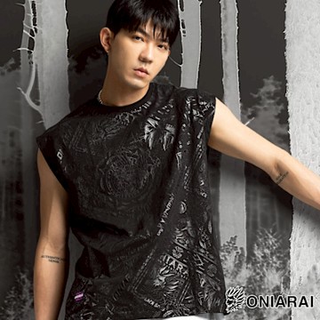 鬼洗 BLUE WAY–潮都市遊俠滿版納瓦霍寬肩背心