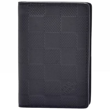 LV N63197 經典格紋Damier Infini皮革對折萬用包/卡夾包(訂製款-黑色)