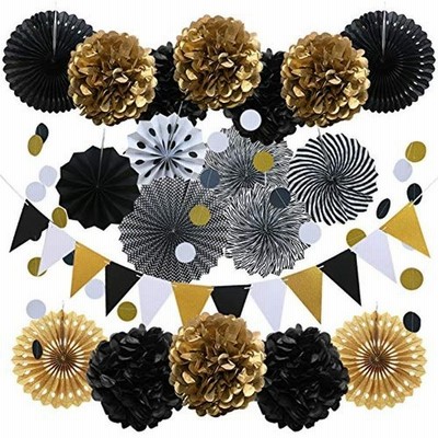 飾り付けセット 点 ペーパーファン ポンポンフラワー ガーランド ハロウィン飾り付け 花紙キット ハニカムボール ペーパーフラワー 紙扇 通販 Lineポイント最大get Lineショッピング