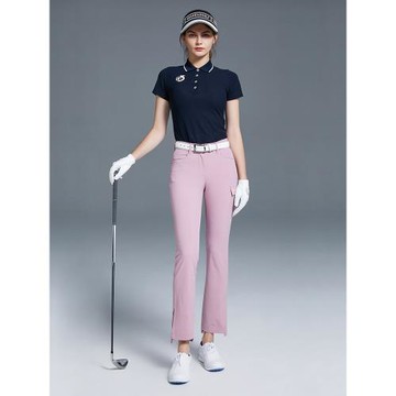 高爾夫褲子女高腰九分褲夏季高爾夫長褲修身薄運動球褲開叉喇叭褲