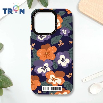 TRON IPHONE 16 PRO 平塗手繪花朵E款 防摔 MAGSAFE 磁吸 太空載具殼 透黑 手機殼