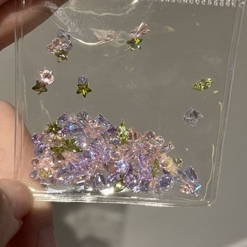 ✨臺灣出貨✨超閃爆閃迷你鋯石diy美甲流麻筆刀可用100顆ins風配色裝飾原材料