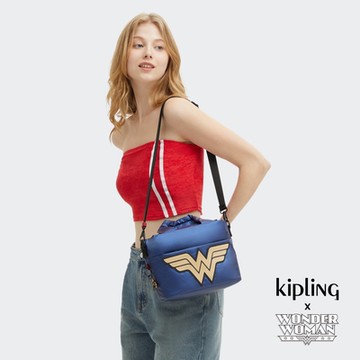 KIPLING X WONDER WOMAN (網路獨家款) 質感亮藍手提肩背兩用包-MINTA P