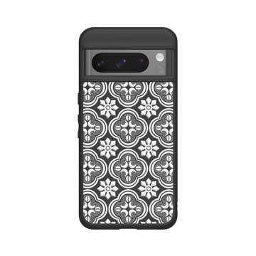 Pixel 8 Pro SolidSuit 黑 - 老屋顏 Old House Face - 壓花玻璃-白色海棠