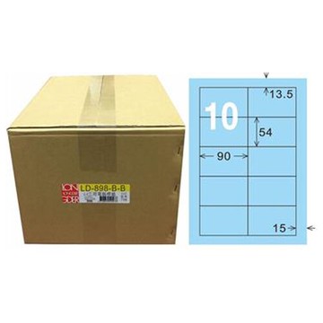 【龍德】A4三用電腦標籤 54x90mm 淺藍色 1000入 / 箱 LD-898-B-B【APP滿額下單10%點數(單一帳號最高5000點)】1/31止