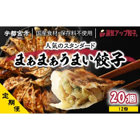 ふるさと納税 『定期便』宇都宮餃子　まあまあウマイ餃子20個　保存料不使用　全12回 栃木県宇都宮市