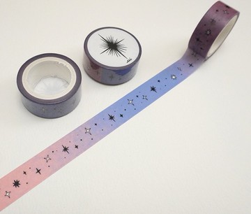 連續漸層星星日本和紙紙膠帶
