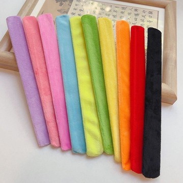 💛臺灣有貨🚀🚀💛免運💛可開發票💛DIY彩色毛絨啪啪圈金屬鋼片兒童純色拍圈手環配件半成品手腕裝飾