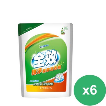 毛寶 全效強淨柔軟洗衣精補充包(1800g x6入)