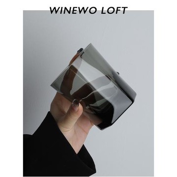 {五角杯底 木枳灰煙杯}中古外貿1980s帶標老玻璃杯威士忌杯子酒杯