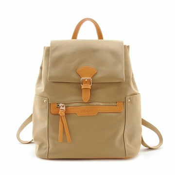 FIRANO- BEIGE 防水輕量尼龍翻蓋背包(卡其褐)