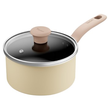 Tefal 特福 Daisy系列 不沾單柄湯鍋加蓋  1套  米色  18cm