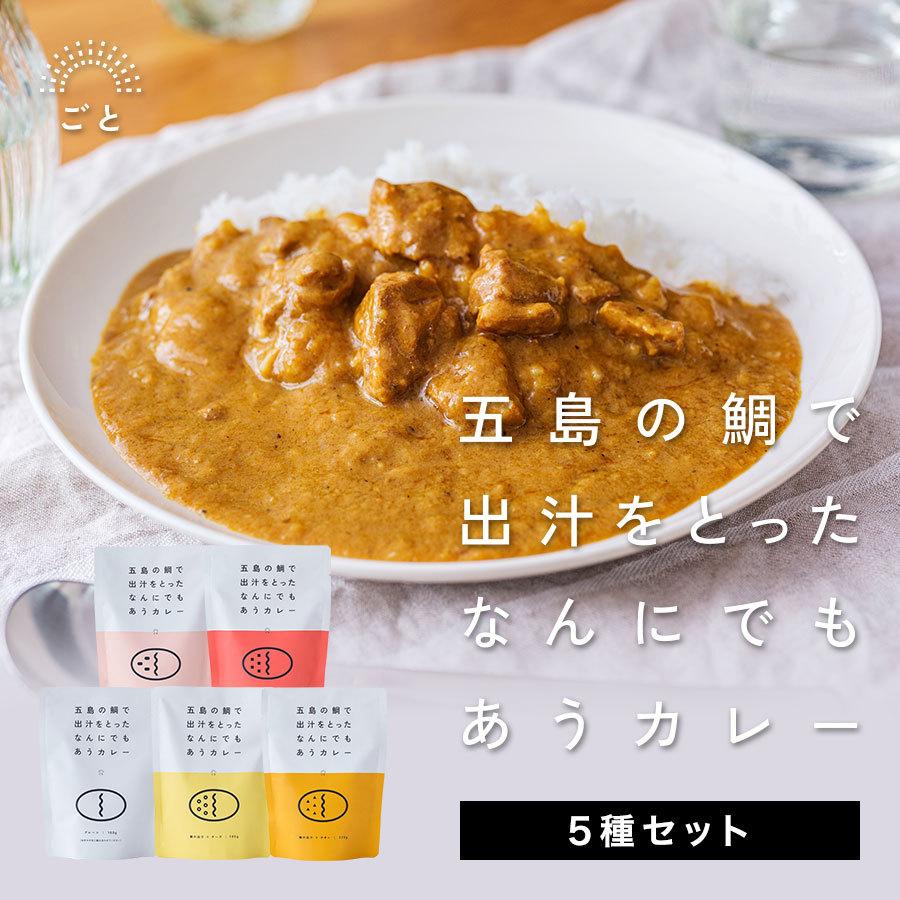 ごと 五島の鯛で出汁をとったなんにでもあうカレー 5種セット(プレーン・チキン・ビーフ・チーズ・ポーク) 福さ屋 辛子明太子